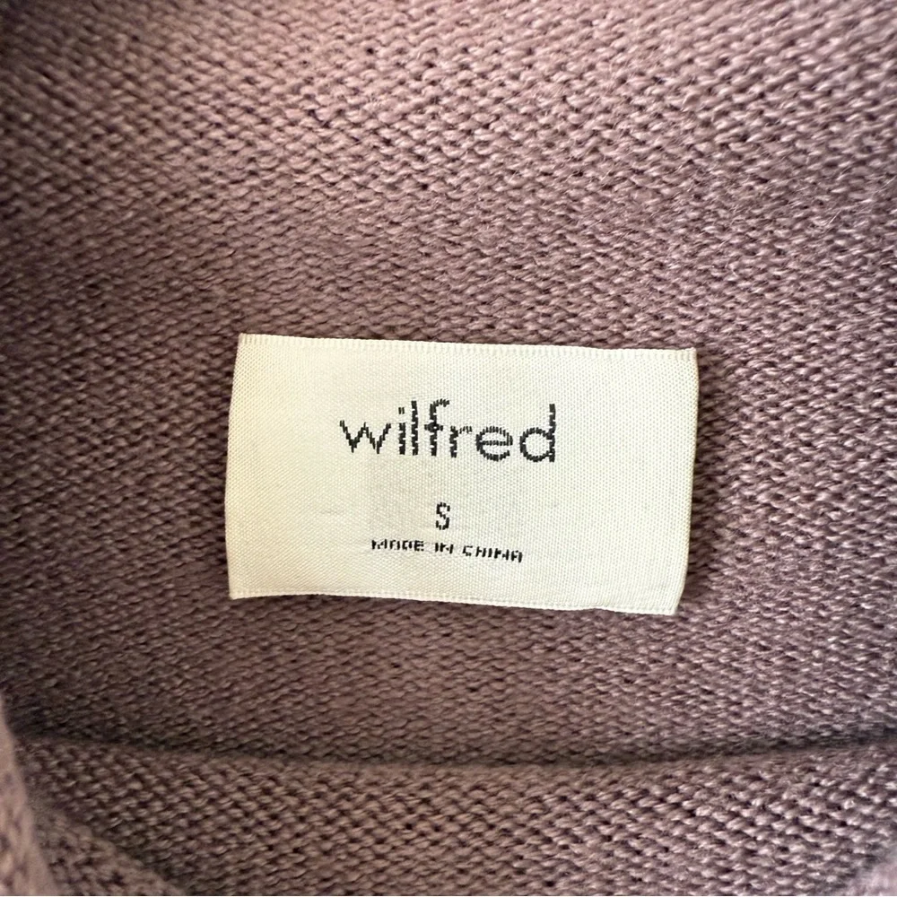Aritzia Wilfred Cyprie Cow Neck Merino Wool Sweater - Mauve - Picture 9 of 10